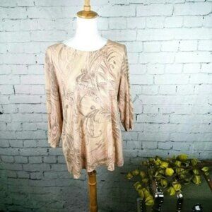 Chico's 3/4 Sleeve Rhinestone Embellished Top 2